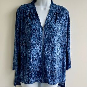 Tahari Blue Patterned Women's Top